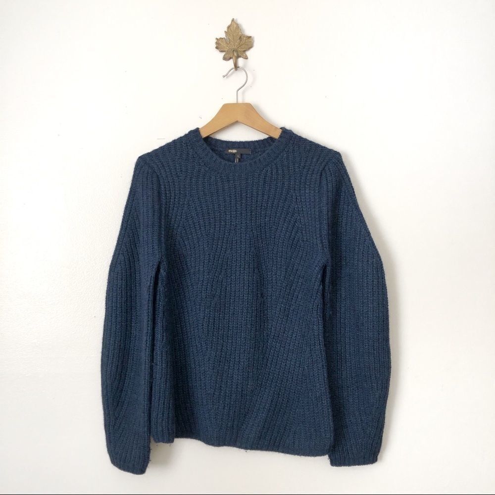 Maje Blue Crewneck pullover sweater size Small